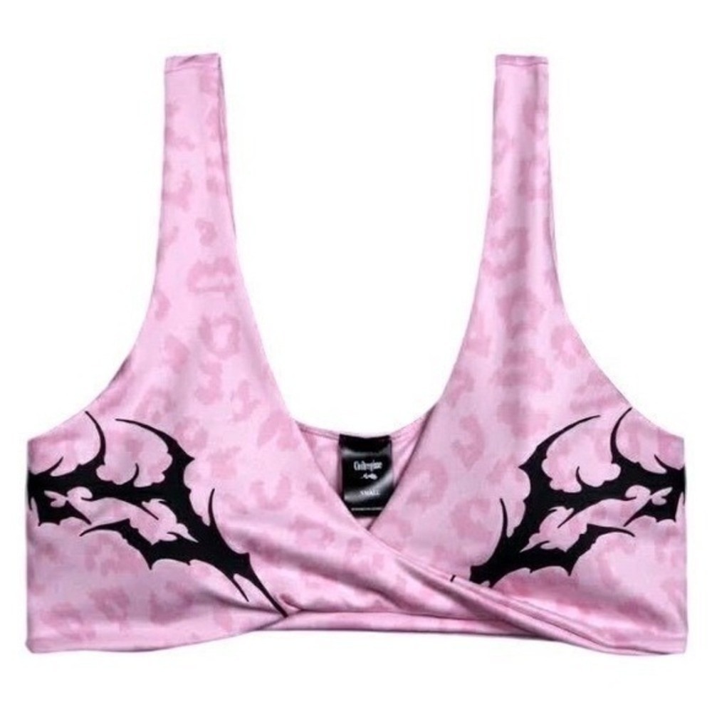 Civil Regime Baby Pink Cheetah Twist Bra Size Medium